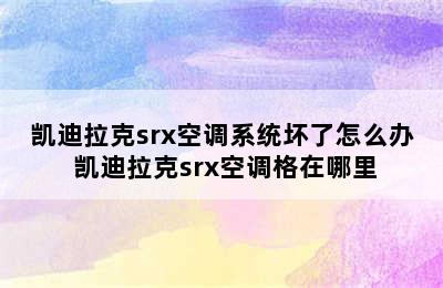 凯迪拉克srx空调系统坏了怎么办 凯迪拉克srx空调格在哪里